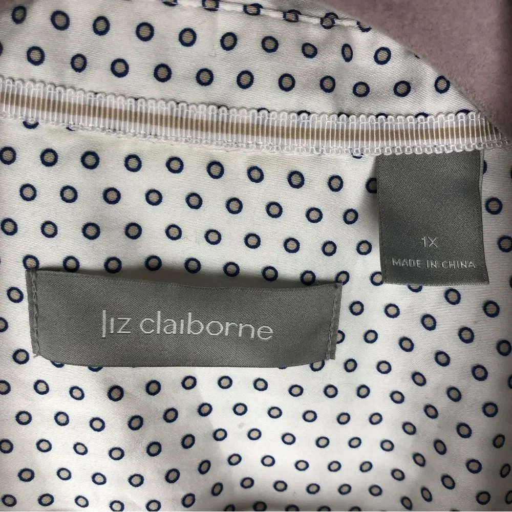 Liz Claiborne polka dot button down shirt sz1X